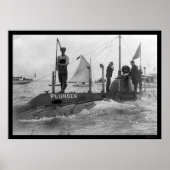 Poster Sous-marin et voilier 1905 (Devant)