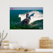 POSTER SOUS-MARINE D'ATTAQUE RAPIDE - SSN-781 (Cuisine)