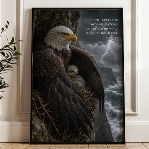 Poster Sous Ses Ailes Psaume 91 Art Chrétien