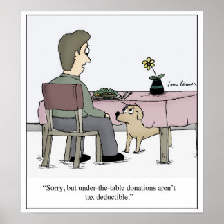 Poster Sous Table Donation Taxes Chien Dessin