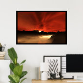 Poster sous un ciel ensanglanté (Bureau à domicile)