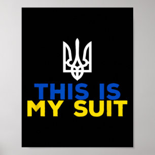 Poster Soutenez l'Ukraine C'est Mon Costume Drapeau Ukrai
