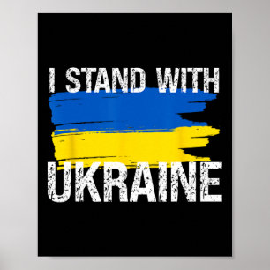Poster Soutenez l'Ukraine Drapeau de l'Ukraine pour l'amo
