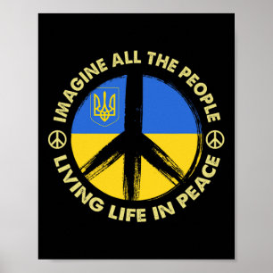 Poster Soutenez l'Ukraine Imaginez que toutes les personn