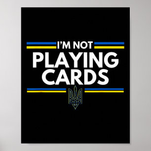 Poster Soutenez l'Ukraine Je ne joue pas aux cartes Espri