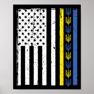 Poster Soutenez l'Ukraine Je suis avec l'Ukraine Drapeau