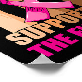Poster Soutenez Tous Les Combattants Cancer Du Sein Pink (Coin)
