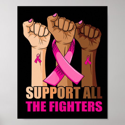 Poster Soutenez Tous Les Combattants Cancer Du Sein Pink (Devant)