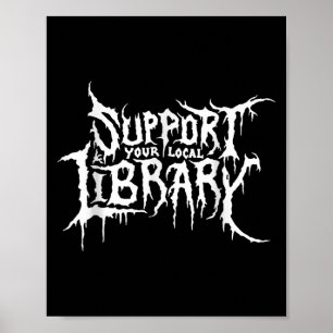 Poster Soutenez votre bibliothèque locale Horror Bookworm