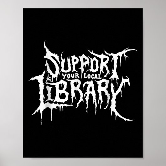 Poster Soutenez votre bibliothèque locale Horror Bookworm (Devant)