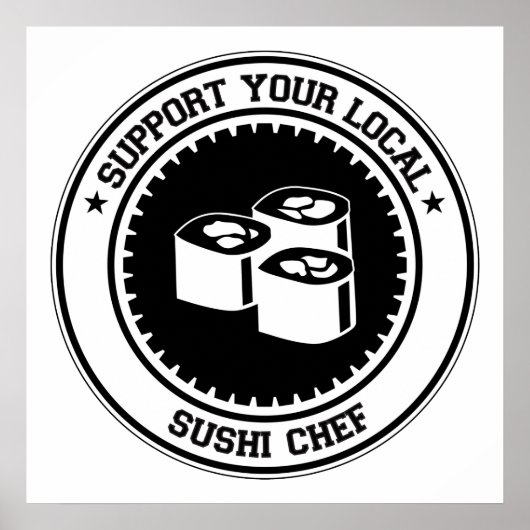 Poster Soutenez Votre Chef De Sushi Local (Devant)