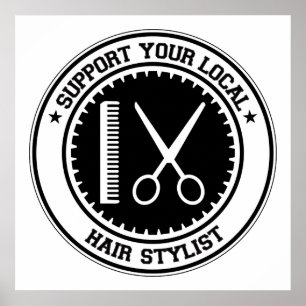 Poster Soutenez votre coiffeur local
