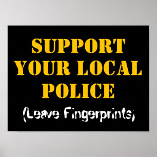 Poster Soutenez votre police locale - Laissez des emprein