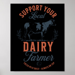 Poster Soutenez Votre Producteur Laitier Local, Mangez Du
