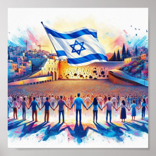 POSTER SOUTENIR ISRAËL STICKER (Devant)