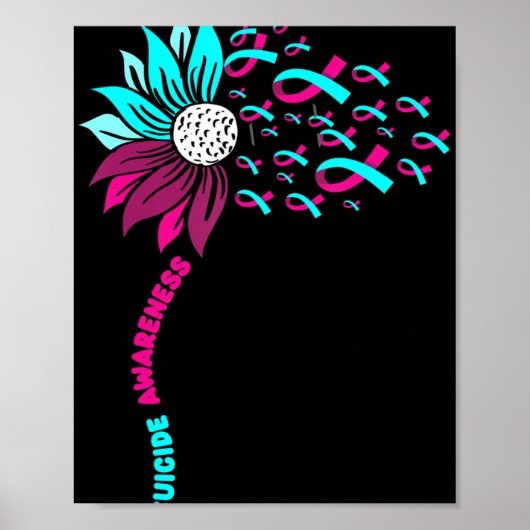 Poster Soutenir la sensibilisation au suicide Fleur Préve (Devant)