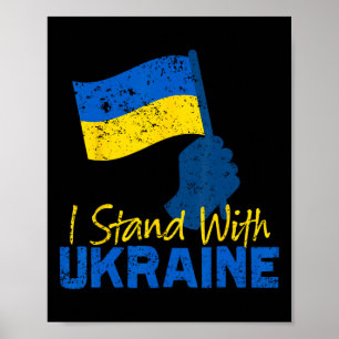 Poster Soutenir l'Ukraine Je suis avec l'Ukraine Drapeau