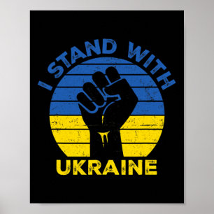 Poster Soutenir l'Ukraine Je suis avec l'Ukraine Drapeau
