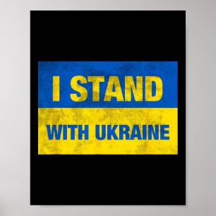 Poster Soutenir l'Ukraine Je suis avec l'Ukraine Drapeau