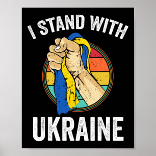 Poster Soutenir l'Ukraine Je suis avec l'Ukraine Rétro Uk