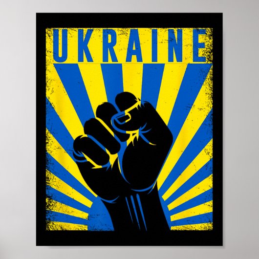 Poster Soutenir l'Ukraine Main Poing Ukraine Résister Man (Devant)