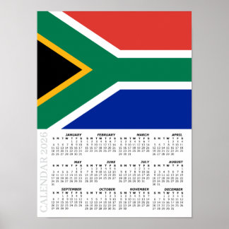 Poster South Africa 2026 Calendar, Large, African Flag