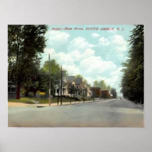 Poster South Amboy NJ, rue principale 1910