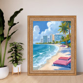 Poster South Beach Miami Florida Watercolor Painting