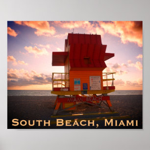 Poster South Beach, Miami Lifeguard Stand (Ocean Secourt)