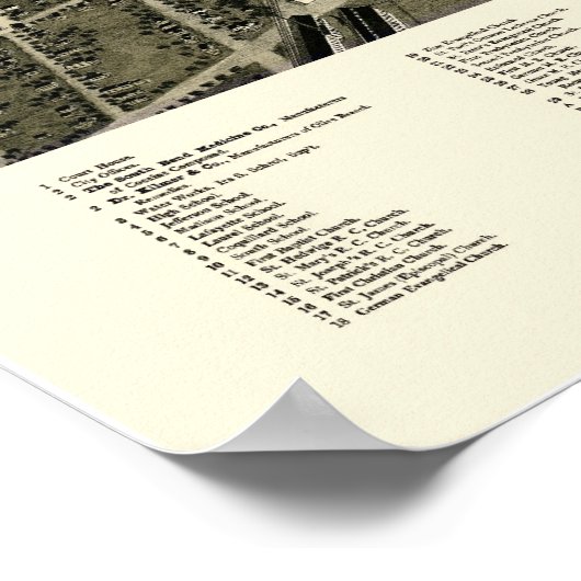 Poster South Bend, IN Panoramic Map - 1890 (Coin)