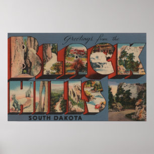 Poster South Dakota - Black Hills - Mt. Rushmore