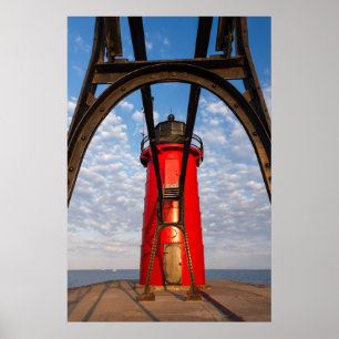 Poster South Haven, Michigan Lighthouse et Catwalk Imprim