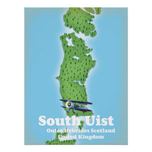 Poster South Uist Hébrides extérieures Écosse carte Toile