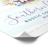 Poster Southern Floral Cotton Moon & Rustic Wood Country (Coin)