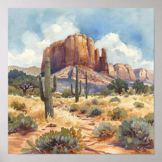 Poster Southwest Desert Canyon Landscape (Devant)