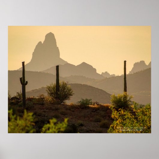 Poster Southwest Desert Mountains Weaver's Needle Arizona (Devant)