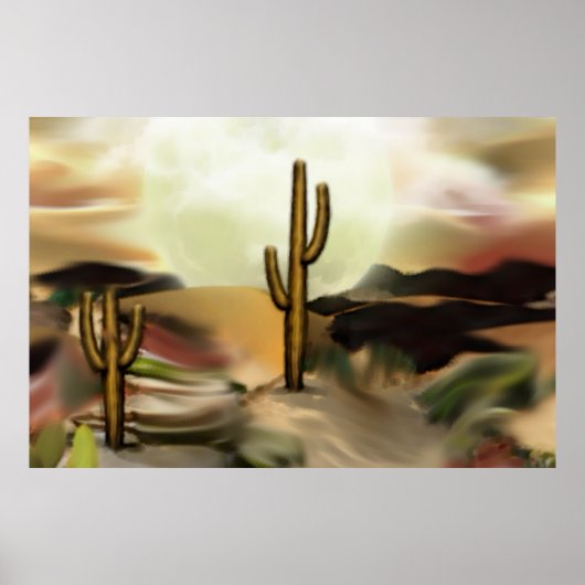 Poster Southwest Desert Sunrise Abstrait Art (Devant)