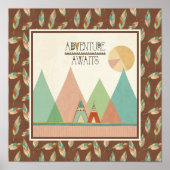 Poster Southwest Geo III | Adventure Awaits (Devant)