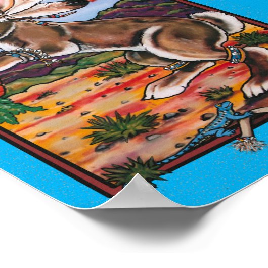 Poster Southwest Kokopelli Bunnipelli lapin Whimsical (Coin)