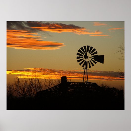 Poster southwestern sunset (Devant)