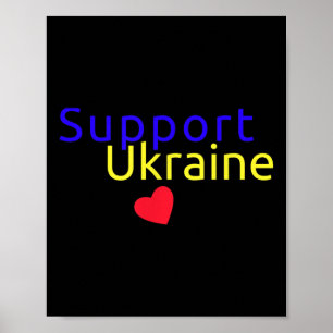 Poster Soutien à l'Ukraine Pas de guerre drapeau ukrainie