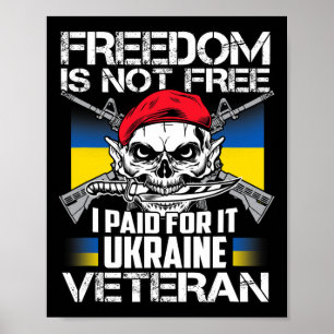 Poster Soutien aux vétérans d'Ukraine Carte du drapeau de