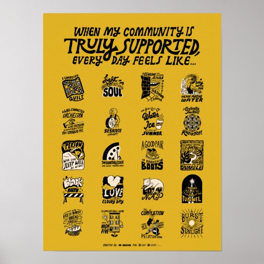 Poster Soutien communautaire jaune (Devant)