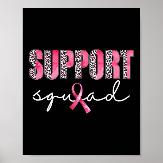 Poster Soutien de l'équipe Leopard Rose guerrier Cancer d (Devant)