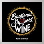 Poster Soutien émotionnel Boisson Drôle Amateur de vin (Devant)