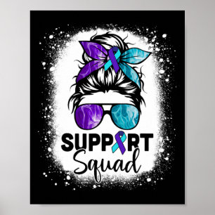 Poster Soutien Équipe Messy Bun Prévention du suicide
