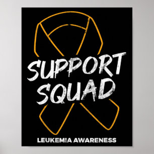 Poster Soutien Escadron Leucémie Sensibilisation Ruban Le