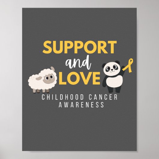 Poster soutien et amour cancer de l'enfance Imprimer & Po (Devant)