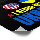 Poster Soutien Je Me Tiens Avec L'Ukraine Messy Bun Améri (Coin)