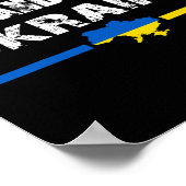 Poster Soutien Je suis avec le drapeau de l'Ukraine Améri (Coin)
